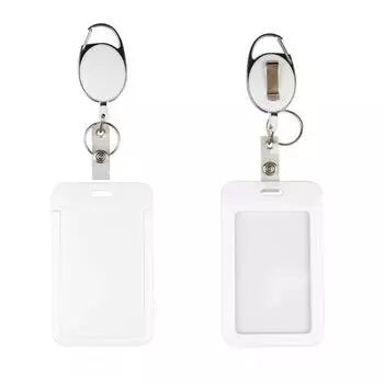 Держатель удостоверения работника Simplicity с выдвижным зажимом для бейджа, черный, белый цвет, протектор удостоверения работника, офисные принадлежности