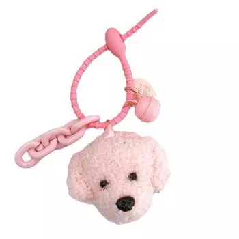 Держатель Упаковка Украшения Плюшевая кукла Плюшевая собака Брелки Плюшевая собака Брелки Цепи Колокольчик Брелок коричневый