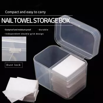 Держатель ватного диска Пылезащитный многоцелевой прозрачный диспенсер для ватного диска с 2 отделениями для туалетного столика