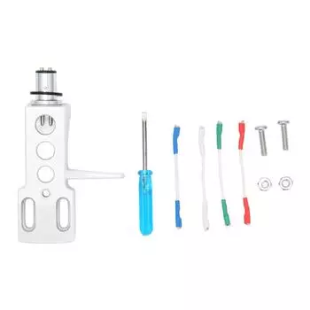 Держатель виниловой иглы, алюминиевый сплав, держатель картриджа для виниловой пластинки с 4 соединениями белый