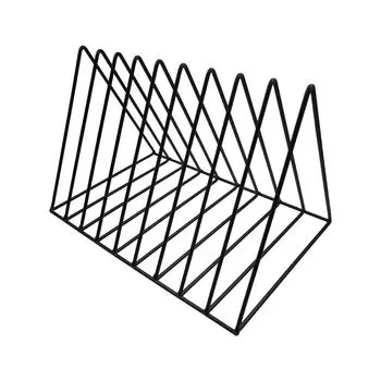 Держатель виниловых пластинок, металлическая стойка для хранения на 9 слотов, органайзер для хранения виниловых альбомов, журналов, CD-альбомов чёрный