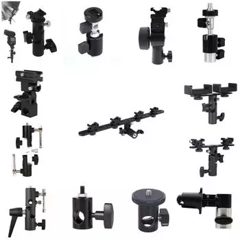 Держатель вспышки со светоотражающим зонтом и штативом для камер Double-ended milling screw for lamp stand
