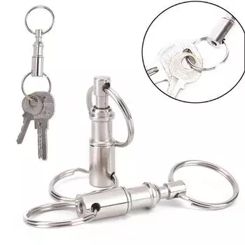 Держатель замка с защелкой, съемный, выдвижной, стальной, хромированный, аксессуары для ключей, брелоки серебряный