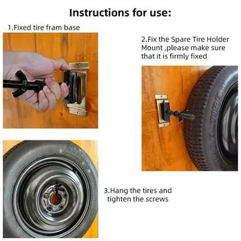 Держатель запасного колеса для прицепа Держатель запасного колеса Крепление для болтов Сцепное устройство для крепления шин Безопасное крепление запасного колеса для прицепа Система рельсов Etrack чёрный
