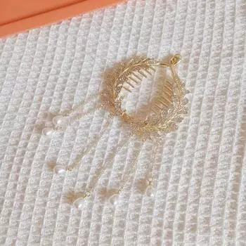 Держатель жемчужная кисточка пшеница конский хвост пряжка аксессуары для волос женская заколка для волос корейский стиль шпилька золотой