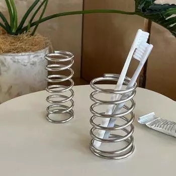 Держатель зубной щетки из нержавеющей стали для зубной пасты, кистей для макияжа, настольная стойка для хранения, аксессуары для украшения ванной комнаты, инструмент