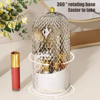 Держатель зубной щетки с крышкой, органайзер для хранения косметики, пылезащитная вращающаяся на 360 градусов зубная щетка чёрный