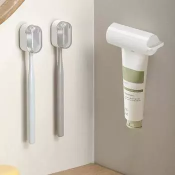 Держатель зубной щетки с выдавливателем зубной пасты, съемный, легко устанавливаемый, настенный держатель электрической зубной щетки с A