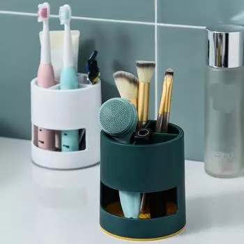 Держатель зубной щетки Вентилируемый контейнер для зубных щеток, устойчивый к плесени, прочная маленькая подставка для зубной щетки для удобного хранения в ванной Органайзер для косметических кистей белый