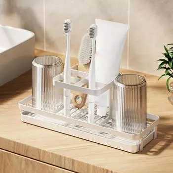 Держатель зубной щетки Водонепроницаемый, устойчивый к ржавчине, устойчивый к коррозии, простая установка, счетчик для сверления, подставка для зубной щетки, аксессуары для ванной комнаты чёрный