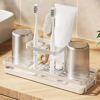 Держатель зубной щетки Водонепроницаемый, устойчивый к ржавчине, устойчивый к коррозии, простая установка, счетчик для сверления, подставка для зубной щетки, аксессуары для ванной комнаты чёрный