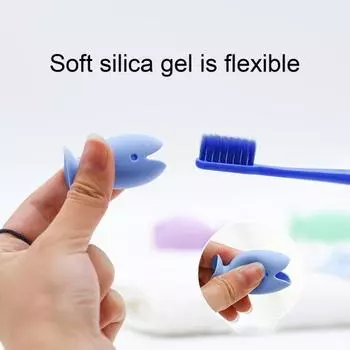 Держатель зубной щетки вертикальный нескользящий силиконовый милый мультяшный рыбка основа для зубной щетки инструмент для хранения кистей для макияжа в ванной комнате розовый