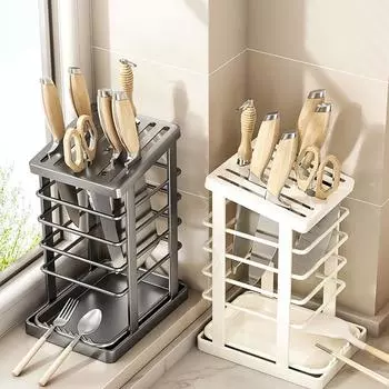 Держатели для хранения ножей из нержавеющей стали, подставка для бытовых ножей, кухонная стойка для хранения, держатель для инструментов серый