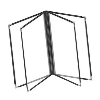 Держатели для книг-меню Чехлы для ресторанов Обложки с двойными панелями Папка-обложка для 4 Page 8 View