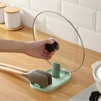 Держатели для кухонных ложек, полка для хранения, полка-органайзер, пластиковая подставка для ложек, держатель для палочек для еды, нескользящий кухонный инвентарь синий