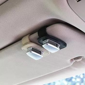 Держатели для очков для автомобильного козырька, держатель для солнцезащитных очков, зажим, вешалка, крепление для очков коричневый