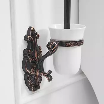 Держатели для туалетных ершиков из цельной латуни, настенные держатели для туалетных ершиков, набор керамических роскошных аксессуаров для ванной комнаты, туалет CleanWF-88809