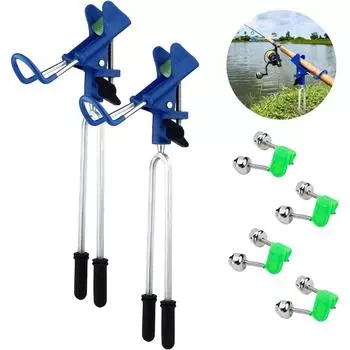 Держатели для удочек Универсальный вставной кронштейн для береговой рыбалки, регулируемые удочки синий