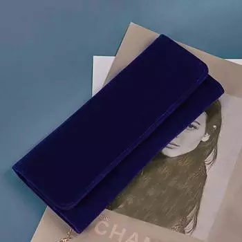 Держатели для ювелирных изделий Складной большой емкости Синий дорожный органайзер для ювелирных изделий Ролл-сумка для путешествий синий