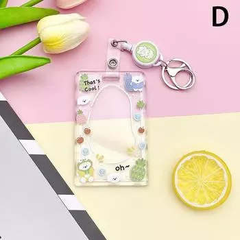 Держатели карт Kawaii Panda Прозрачные акриловые чехлы для карт Полезные держатели для удостоверений личности Держатели для рабочих карт Транспортные держатели для карт