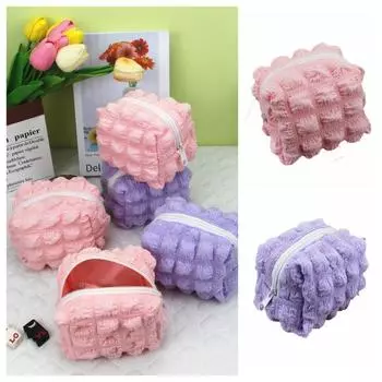 Держатели кредитных карт в клетку с пузырьками, квадратная сумка для губной помады с облаком, милая сумка для хранения кабеля для передачи данных, сумка для девочек