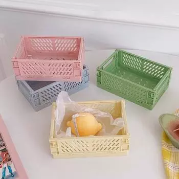 Держите аккуратную мини-размерную мини-легкую косметическую корзину для хранения корзины для хранения S жёлтый