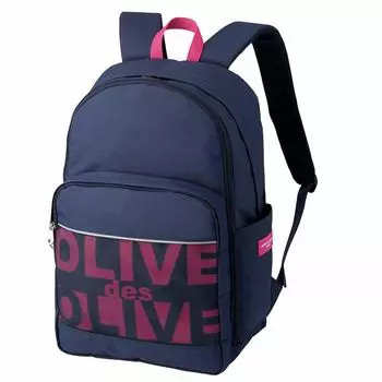 des OLIVE Сетчатый карман с логотипом рюкзак 24 л для школьниц темно-синяя основа x розовый [OLIVE school]
