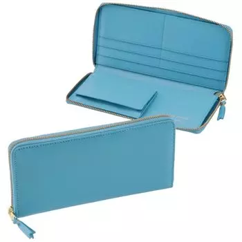 des Wallet CUIR VERITABLE COWHIDE Round Zipper Long Wallet BLUE [COMME GARONS] Men s SA0110-0001-0004 [Item]