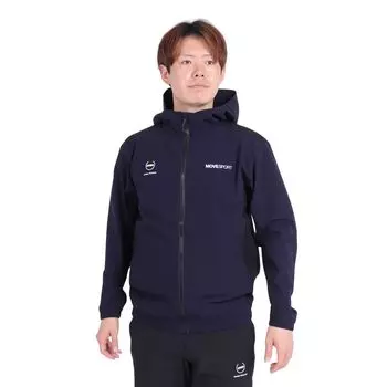 DESCENTE AIRY TRANSFER Light Lip Hood Logo Full Zip Hoodie NVBK XO