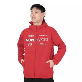 Толстовка с капюшоном DESCENTE AIRY TRANSFER Spanlike с аутентичным логотипом и застежкой-молнией красный