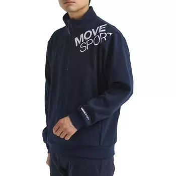 Descente Golf Эксклюзивная для Amazon Куртка с молнией до середины, Блузон, Влагоотводящая, Эластичная, Защита от УФ-лучей, Легко двигаться, ST4FSWZ0MB [Move Sports] (UPF50+) тёмно-синий