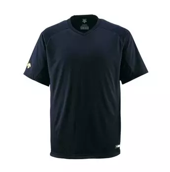 DESCENTE Юношеская бейсбольная футболка JDB202 Черная Размер 140 (V-образный вырез) (ЧЕР) чёрный