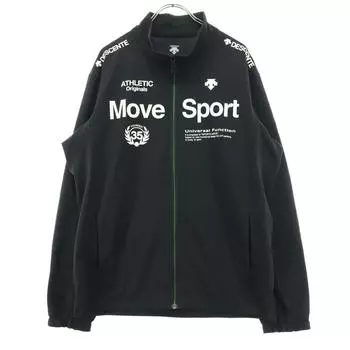 DESCENTE Принт тренировочная Толстовка с длинным рукавом Олимпийка L черный Мужская Б/У