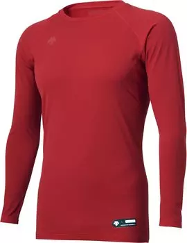 Descente Standard Round Long Relaxed Fit Baseball Size S Men s White, Neck, Sleeve, Shirt, Undershirt, Moisture-Wicking, Quick-Drying,