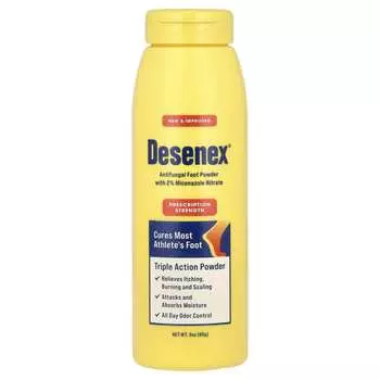 Desenex, противогрибковый порошок для ног, тройное действие, 3 унции (85 г)