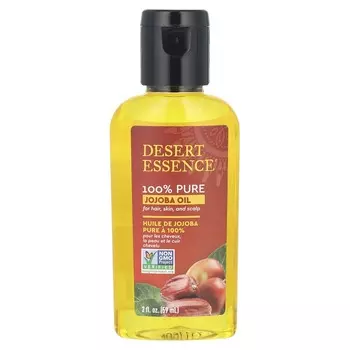 Desert Essence, 100% чистое масло жожоба для волос, кожи и кожи головы, 2 жидких унции (59 мл)