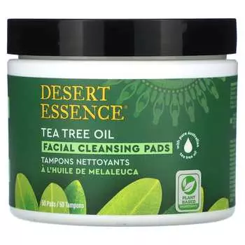 Desert Essence, ежедневные очищающие диски для лица, 50 листов