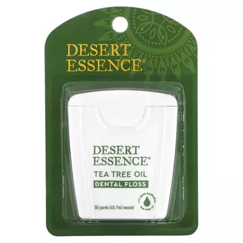 Desert Essence, нить с маслом чайного дерева, восковое покрытие, 45,7 м (50 ярдов)