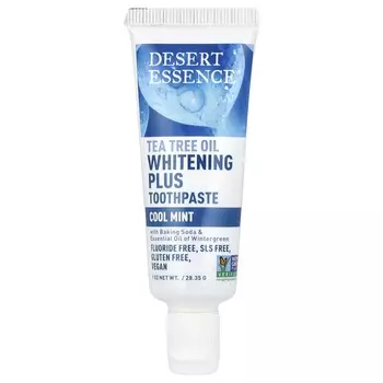 Desert Essence, Зубная паста с маслом чайного дерева, отбеливающая и мятная, 28,35 г (1 унция)