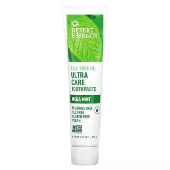 Desert Essence, Зубная паста Ultra Care с маслом чайного дерева, Mega Mint, 6,25 унций (176 г)