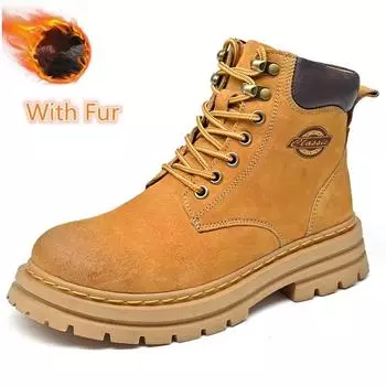 Desert High-top Hiking Shoes Non-slip Male Motocross Boots Handmade Versatile Botas Comfy Sneakers New Fashion Men s Ankle Boots 37