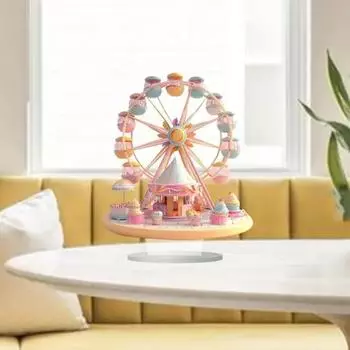 Десерт Колесо обозрения Украшение 2D Плоское акриловое украшение с основанием Не 3D Настольное Колесо обозрения Украшение для стола Книжная полка Прикроватный столик разноцветный