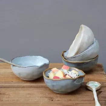 Десерт, пудинг, миска для желе, салат, керамическая маленькая суповая тарелка, миска для приправ, креативная посуда.