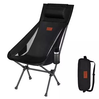 DesertFox Outdoor с ультралегкой развитой емкостью для чашек, компактная сумка для хранения с высокой спинкой, удобная для переноски для стула Mountain 0088, чёрный