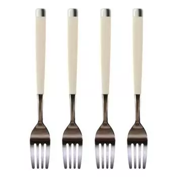 Десертная фруктовая вилка French Blanc, серебряный крем, 4 шт., популярная корейская посуда