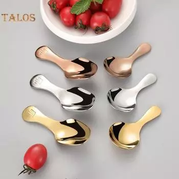 Десертная ложка с короткой ручкой, декоративная, легко моется, прочная, не содержит BPA, мороженое, кофе для дома A серебряный