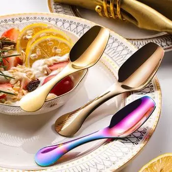 Десертная ложка Сервировочная ложка из нержавеющей стали с эргономичной ручкой Универсальная кухонная утварь для дома