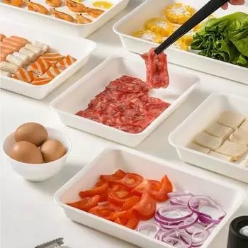 Десертное блюдо Штабелируемый универсальный легкий прочный прямоугольный поднос для фруктов для столовой S