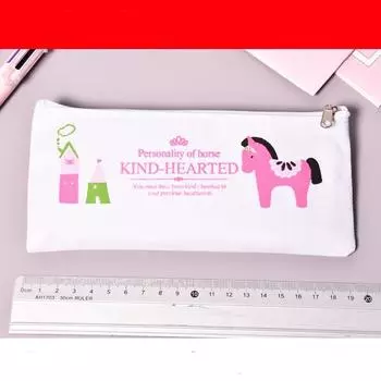 Дешевая школьная сумка для хранения канцелярских принадлежностей, пенал для студенток, девочек, холст, пенал, коробка для канцелярских принадлежностей