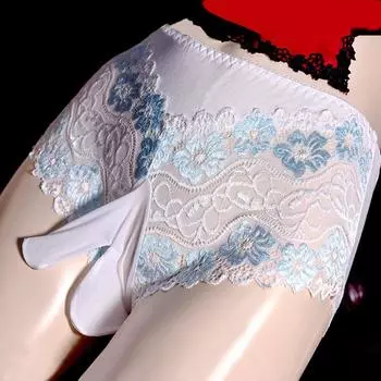 Дешевое нижнее белье, мужские трусики с бандажами, сексуальные кружевные трусы с чехлом для пениса, улучшенное нижнее белье с Т-образной спинкой и открытыми ягодицами XL